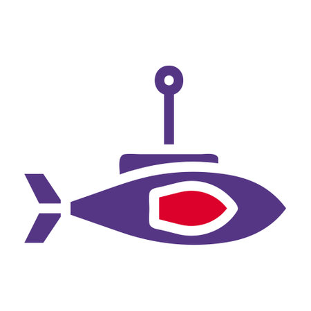 submarine icon solid red purple style military illustration vector army element and symbol perfect. Icon sign from modern collection for web.のイラスト素材
