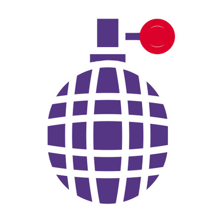 grenade icon solid red purple style military illustration vector army element and symbol perfect. Icon sign from modern collection for web.のイラスト素材