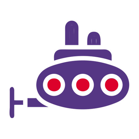 submarine icon solid red purple style military illustration vector army element and symbol perfect. Icon sign from modern collection for web.のイラスト素材