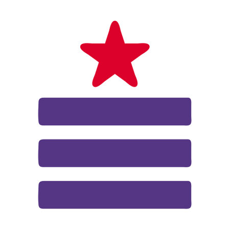 badge icon solid red purple style military illustration vector army element and symbol perfect. Icon sign from modern collection for web.のイラスト素材