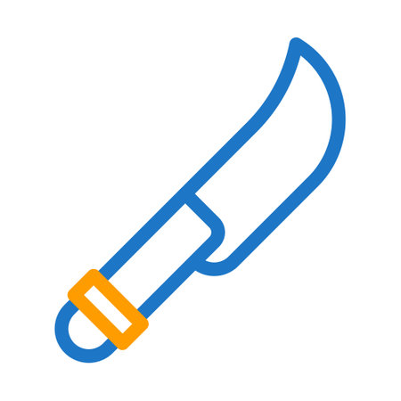 knife icon duocolor blue orange style military illustration vector army element and symbol perfect. Icon sign from modern collection for web.のイラスト素材
