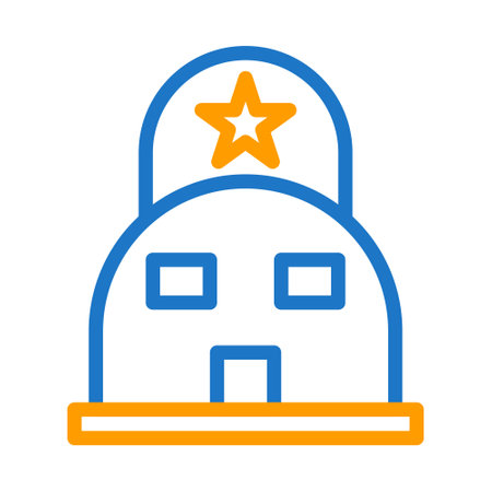 tent icon duocolor blue orange style military illustration vector army element and symbol perfect. Icon sign from modern collection for web.のイラスト素材