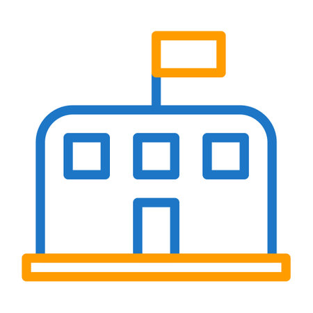 tent icon duocolor blue orange style military illustration vector army element and symbol perfect. Icon sign from modern collection for web.のイラスト素材