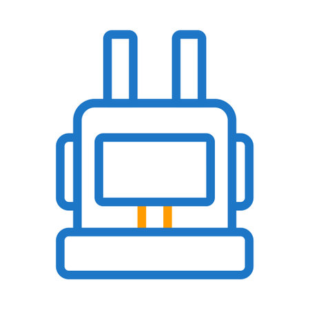 backpack icon duocolor blue orange style military illustration vector army element and symbol perfect. Icon sign from modern collection for web.のイラスト素材