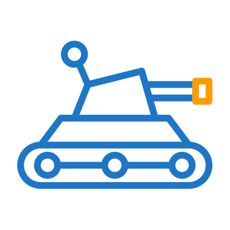 tank icon duocolor blue orange style military illustration vector army element and symbol perfect. Icon sign from modern collection for web.のイラスト素材