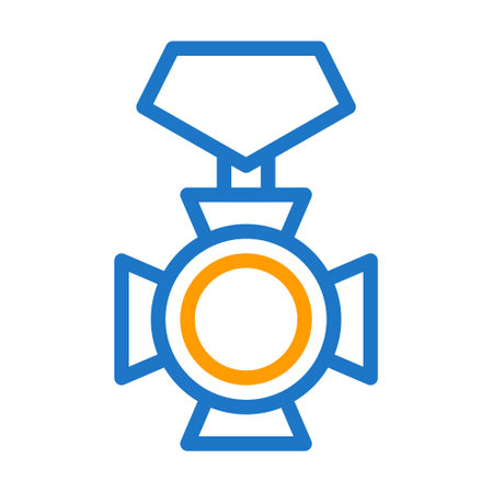 medal icon duocolor blue orange style military illustration vector army element and symbol perfect. Icon sign from modern collection for web.のイラスト素材