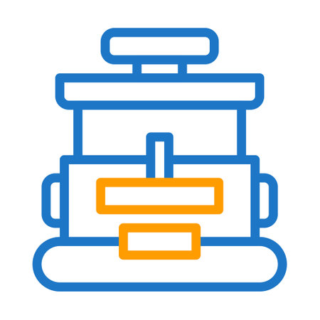 backpack icon duocolor blue orange style military illustration vector army element and symbol perfect. Icon sign from modern collection for web.のイラスト素材