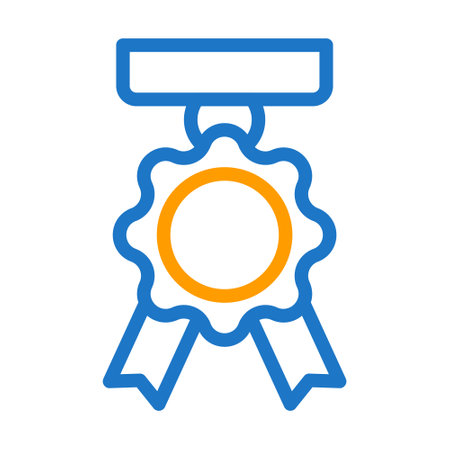 medal icon duocolor blue orange style military illustration vector army element and symbol perfect. Icon sign from modern collection for web.のイラスト素材