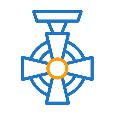 medal icon duocolor blue orange style military illustration vector army element and symbol perfect. Icon sign from modern collection for web.のイラスト素材