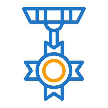 medal icon duocolor blue orange style military illustration vector army element and symbol perfect. Icon sign from modern collection for web.のイラスト素材