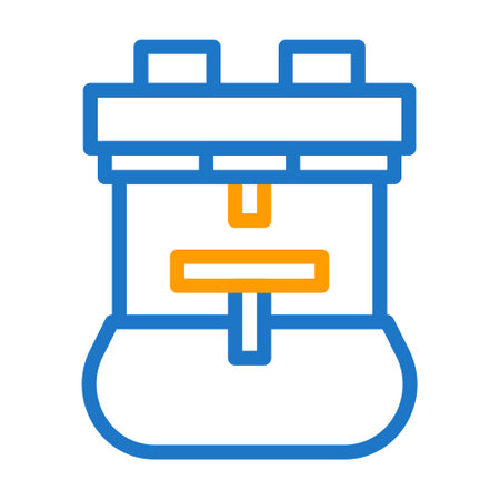 backpack icon duocolor blue orange style military illustration vector army element and symbol perfect. Icon sign from modern collection for web.のイラスト素材