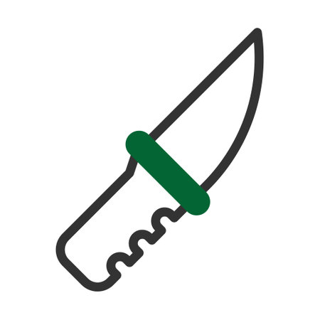 knife icon duotone grey green style military illustration vector army element and symbol perfect. Icon sign from modern collection for web.のイラスト素材