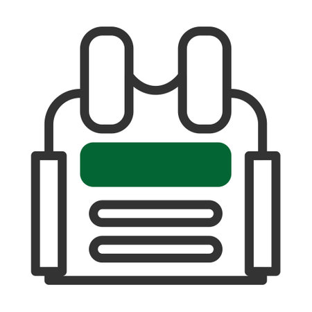 armor icon duotone grey green style military illustration vector army element and symbol perfect. Icon sign from modern collection for web.のイラスト素材