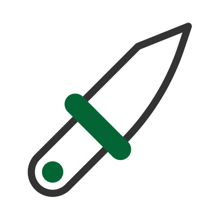 knife icon duotone grey green style military illustration vector army element and symbol perfect. Icon sign from modern collection for web.のイラスト素材
