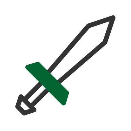 sword icon duotone grey green style military illustration vector army element and symbol perfect. Icon sign from modern collection for web.のイラスト素材