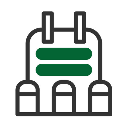 armor icon duotone grey green style military illustration vector army element and symbol perfect. Icon sign from modern collection for web.のイラスト素材