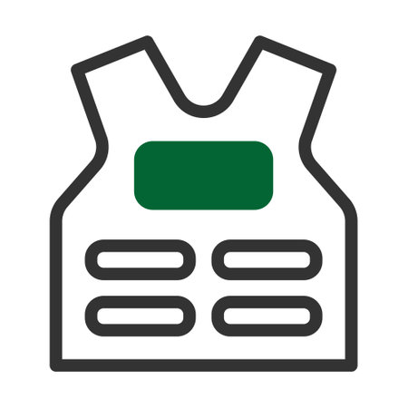 armor icon duotone grey green style military illustration vector army element and symbol perfect. Icon sign from modern collection for web.のイラスト素材