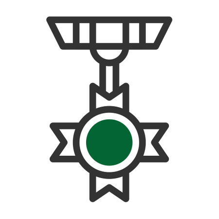 badge icon duotone grey green style military illustration vector army element and symbol perfect. Icon sign from modern collection for web.のイラスト素材