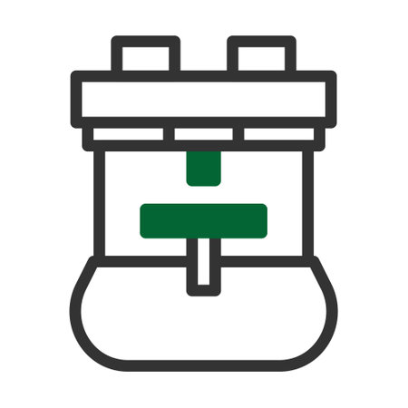 backpack icon duotone grey green style military illustration vector army element and symbol perfect. Icon sign from modern collection for web.のイラスト素材