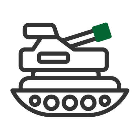 tank icon duotone grey green style military illustration vector army element and symbol perfect. Icon sign from modern collection for web.のイラスト素材