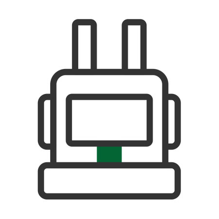 backpack icon duotone grey green style military illustration vector army element and symbol perfect. Icon sign from modern collection for web.のイラスト素材
