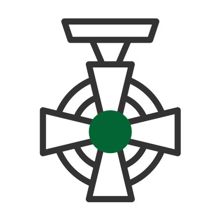 badge icon duotone grey green style military illustration vector army element and symbol perfect. Icon sign from modern collection for web.のイラスト素材