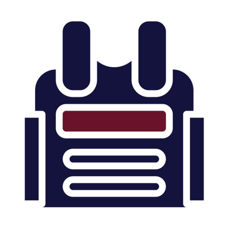 armor icon solid style maroon navy colour military illustration vector army element and symbol perfect. Icon sign from modern collection for web.のイラスト素材