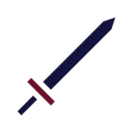 sword icon solid style maroon navy colour military illustration vector army element and symbol perfect. Icon sign from modern collection for web.のイラスト素材