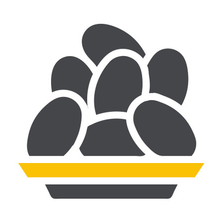 palm icon solid grey yellow style ramadan illustration vector element and symbol perfect. Icon sign from modern collection for web.のイラスト素材