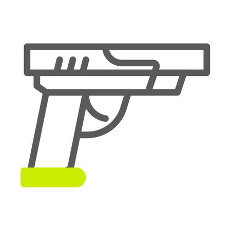 gun icon duotone style grey vibrant green colour military illustration vector army element and symbol perfect. Icon sign from modern collection for web.のイラスト素材