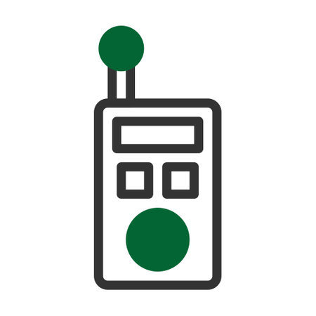 walkie talkie icon duotone style grey green colour military illustration vector army element and symbol perfect. Icon sign from modern collection for web.のイラスト素材