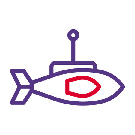 submarine icon duocolor style red purple colour military illustration vector army element and symbol perfect. Icon sign from modern collection for web.のイラスト素材