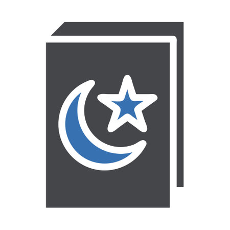 quran icon solid grey blue style ramadan illustration vector element and symbol perfect. Icon sign from modern collection for web.のイラスト素材