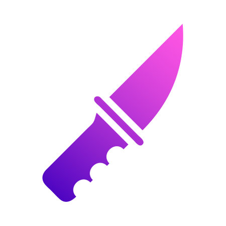 knife icon solid style gradient purple pink colour military illustration vector army element and symbol perfect. Icon sign from modern collection for web.のイラスト素材