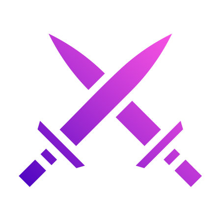sword icon solid style gradient purple pink colour military illustration vector army element and symbol perfect. Icon sign from modern collection for web.のイラスト素材