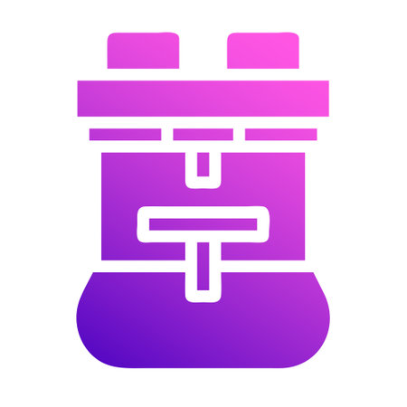 backpack icon solid style gradient purple pink colour military illustration vector army element and symbol perfect. Icon sign from modern collection for web.のイラスト素材