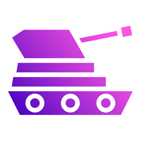 tank icon solid style gradient purple pink colour military illustration vector army element and symbol perfect. Icon sign from modern collection for web.のイラスト素材