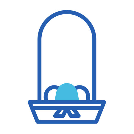 basket egg icon duotone blue style easter illustration vector element and symbol perfect. Icon sign from modern collection for web.のイラスト素材