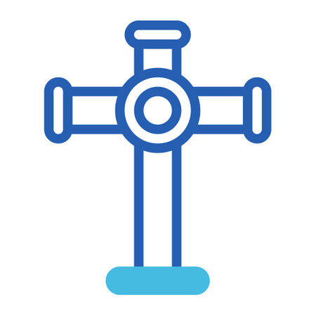 Christian icon duotone blue style easter illustration vector element and symbol perfect. Icon sign from modern collection for web.のイラスト素材