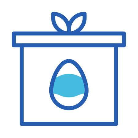 gift egg icon duotone blue style easter illustration vector element and symbol perfect. Icon sign from modern collection for web.のイラスト素材