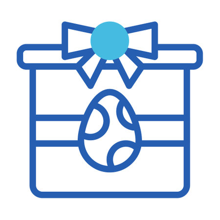 gift egg icon duotone blue style easter illustration vector element and symbol perfect. Icon sign from modern collection for web.のイラスト素材