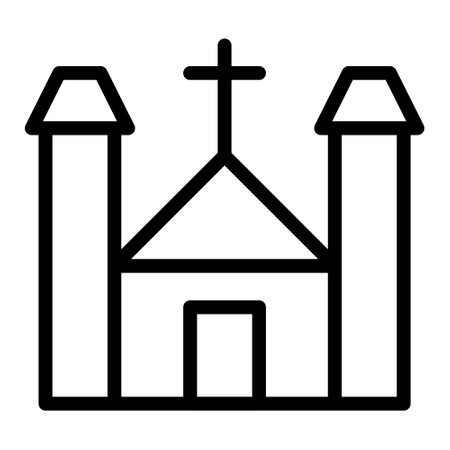 Cathedral icon outline style easter illustration vector element and symbol perfect. Icon sign from modern collection for web.のイラスト素材