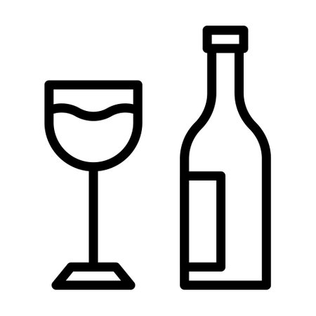 wine icon outline style easter illustration vector element and symbol perfect. Icon sign from modern collection for web.のイラスト素材