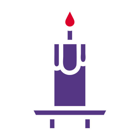 candle icon solid red purple style easter illustration vector element and symbol perfect. Icon sign from modern collection for web.のイラスト素材