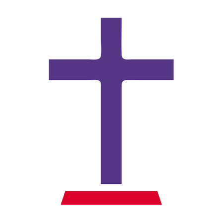 Christian icon solid red purple style easter illustration vector element and symbol perfect. Icon sign from modern collection for web.のイラスト素材