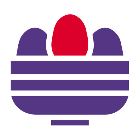 basket egg icon solid red purple style easter illustration vector element and symbol perfect. Icon sign from modern collection for web.のイラスト素材