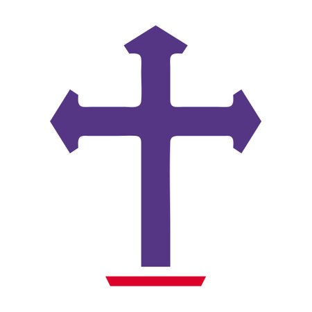 Christian icon solid red purple style easter illustration vector element and symbol perfect. Icon sign from modern collection for web.のイラスト素材