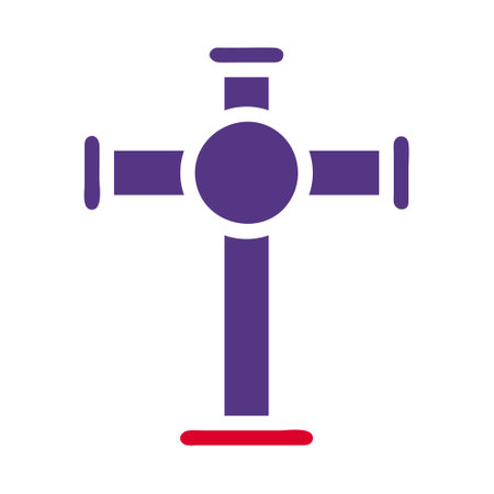 Christian icon solid red purple style easter illustration vector element and symbol perfect. Icon sign from modern collection for web.のイラスト素材