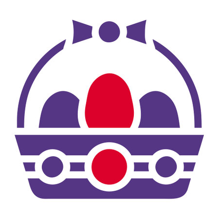 basket egg icon solid red purple style easter illustration vector element and symbol perfect. Icon sign from modern collection for web.のイラスト素材