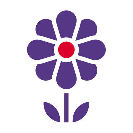 flower icon solid red purple style easter illustration vector element and symbol perfect. Icon sign from modern collection for web.のイラスト素材